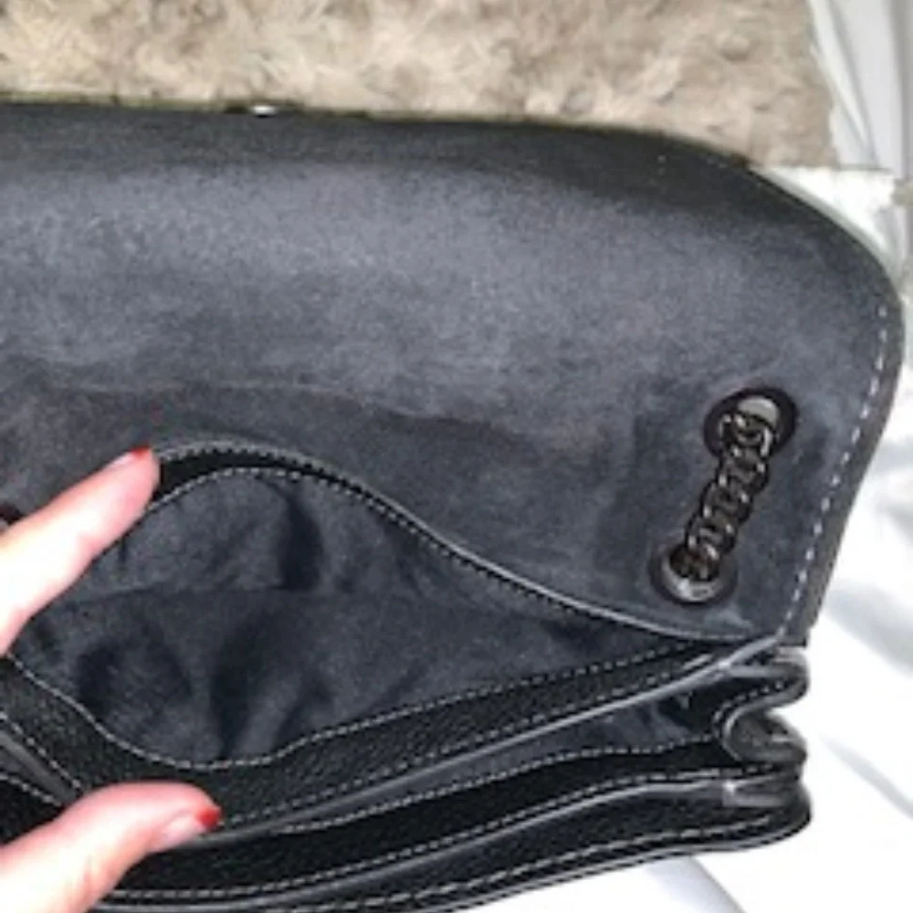 Black Coach SHADOW‎ crossbody in pebble leather